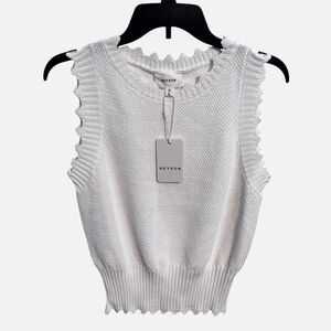 Women's Heyson White Comforting Elevation Sweater Tank Top L